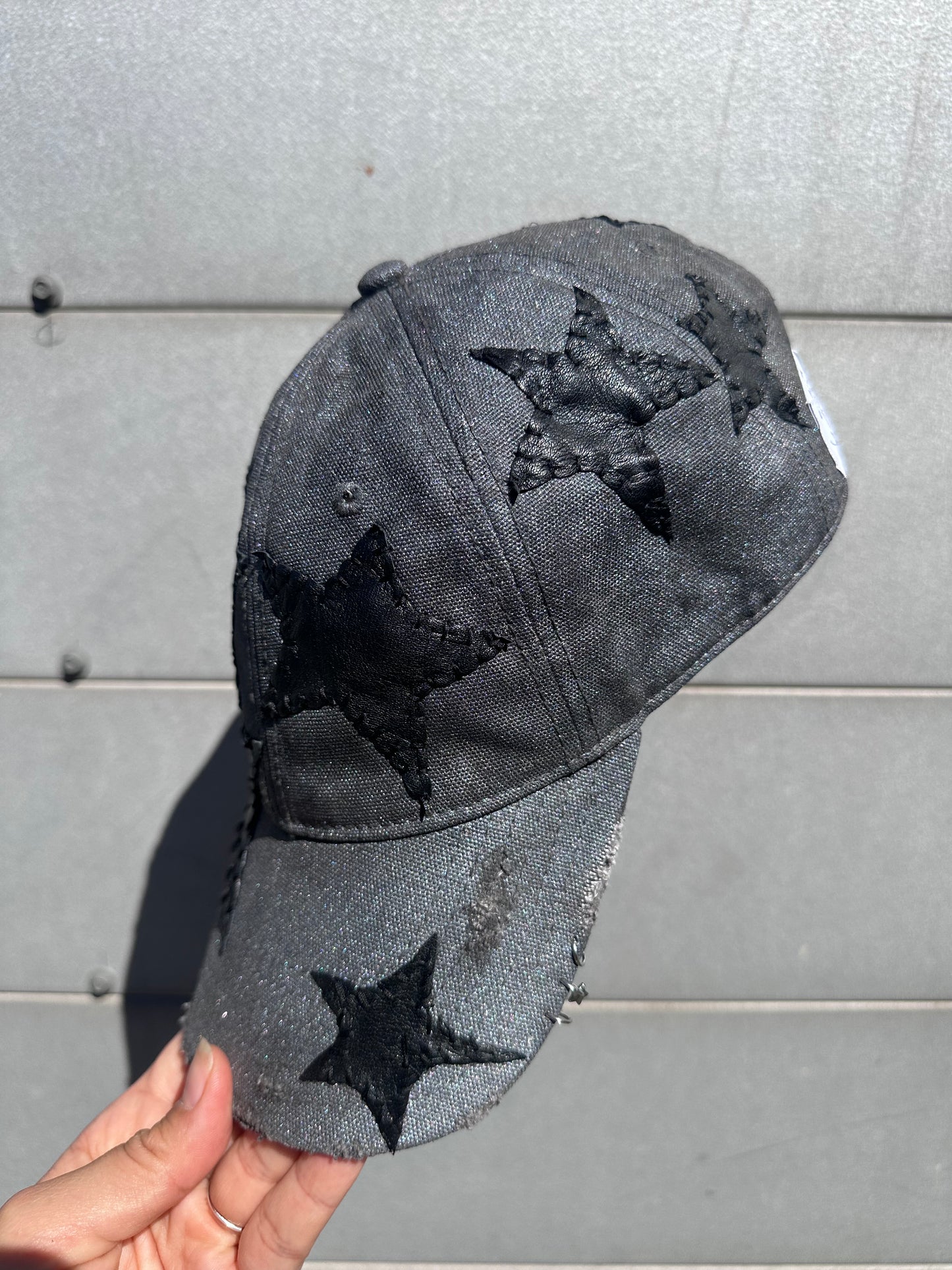 Metallic ‘Leather Star’ Cap